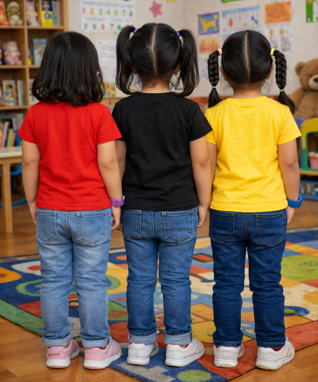 Kids Cotton Girls Tshirt Plain Multi Color | Age 0 to 6 Years (Pack of 3 Pieces)