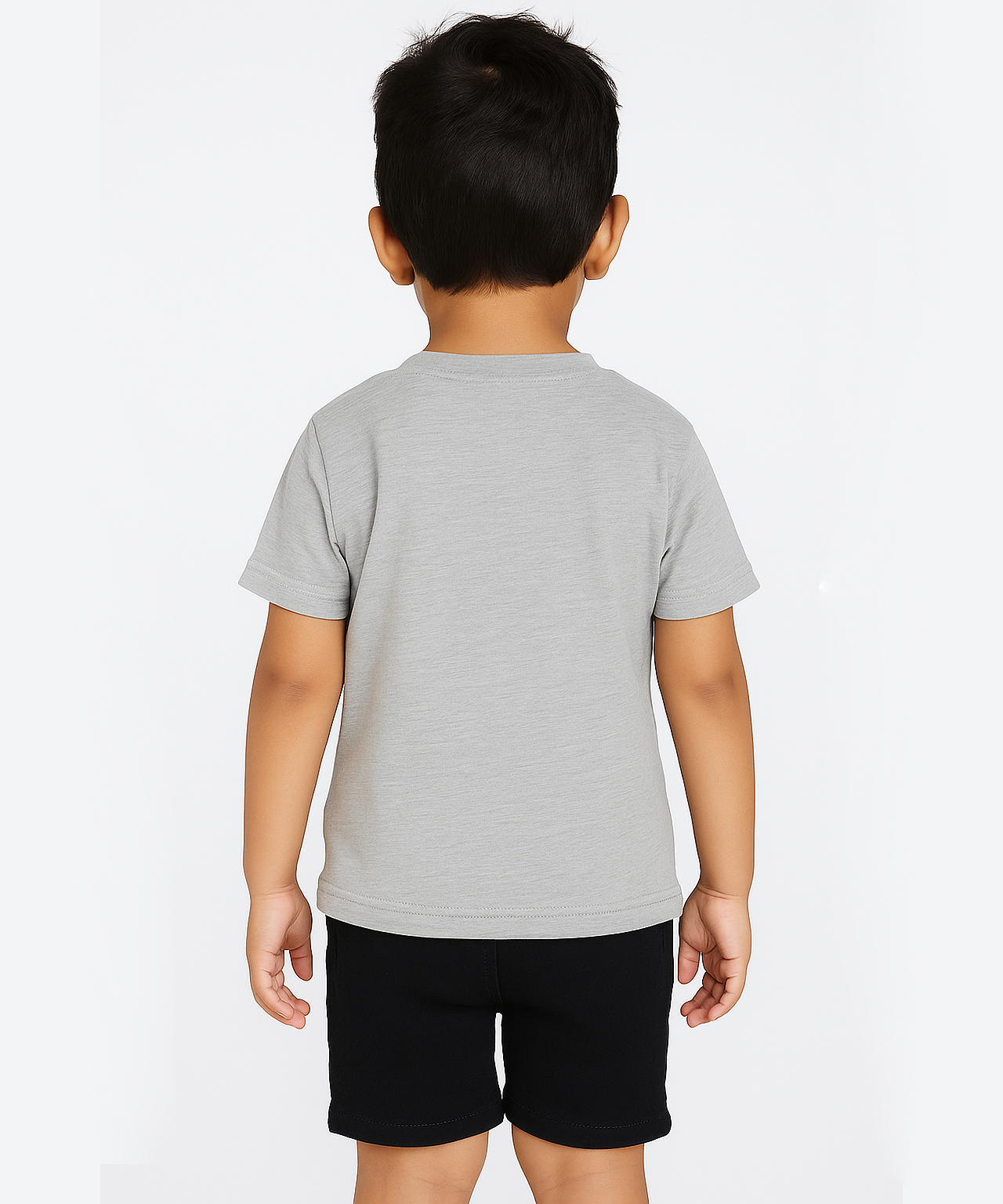 Kids 100% Cotton Single Jersey  Tshirt With Printed Light Gray Colour