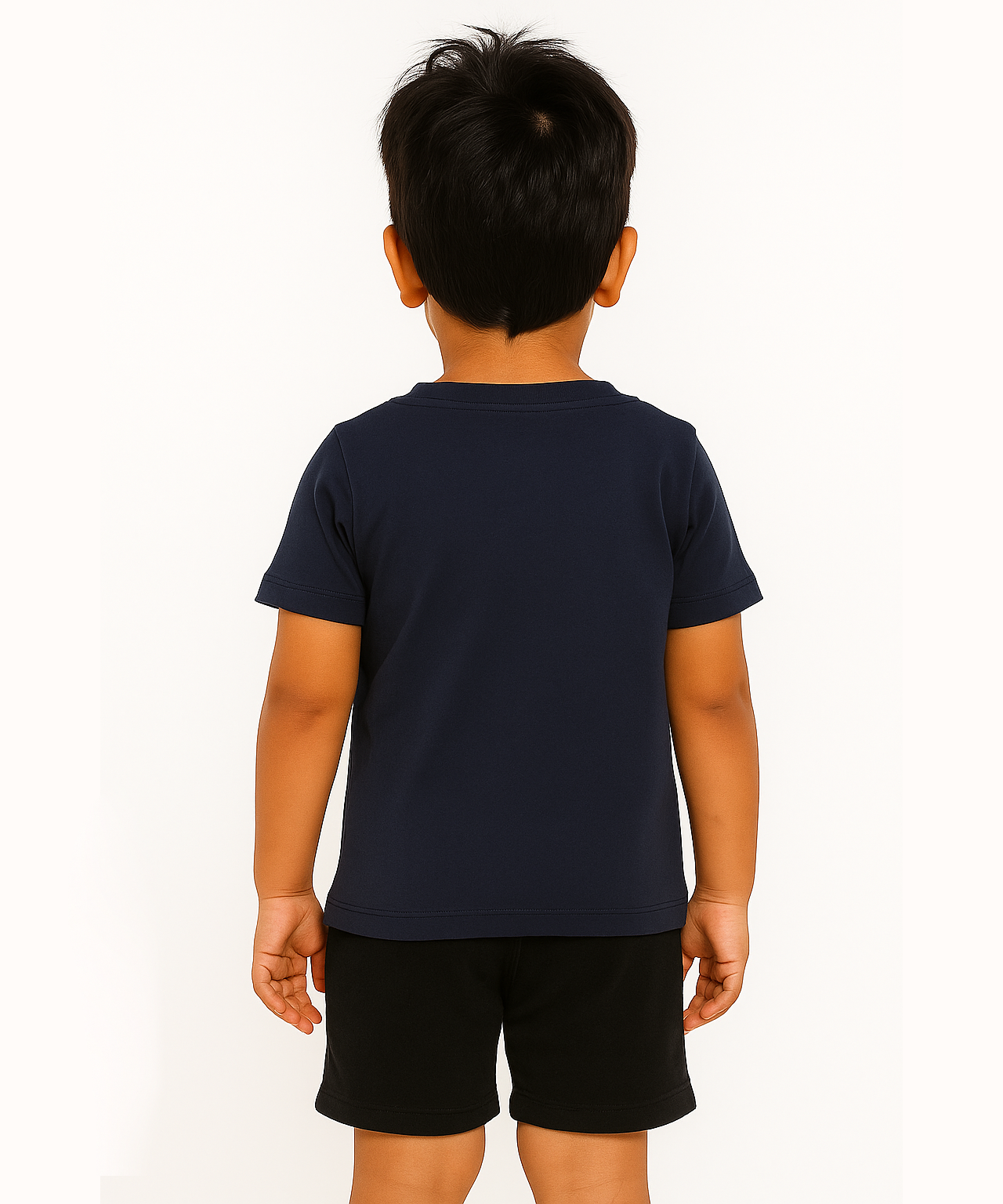 Kids 100% Cotton Single Jersey  Tshirt With Printed Navy Colour