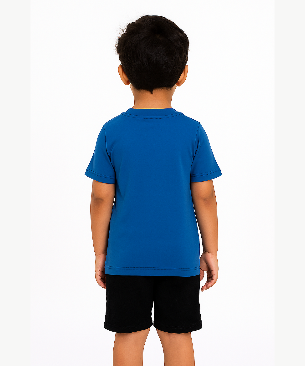 Kids 100% Cotton Single Jersey  Tshirt With Printed Blue Colour