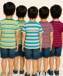 Kids 100% Cotton Stripes Kids T-shirt (Pack of 5)