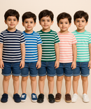 Kids 100% Cotton Stripes Kids T-shirt (Pack of 5)