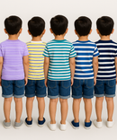 Kids 100% Cotton Stripes Kids T-shirt (Pack of 5)