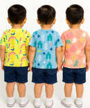 Kids All Over Printed Cotton Tshirt Multi Colour | Age 1 to 5 Years (Pack of 3 Pieces)