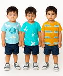 Kids All Over Printed Cotton Tshirt Multi Colour | Age 1 to 5 Years (Pack of 3 Pieces)