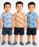 Kids All Over Printed Cotton Tshirt Multi Colour | Age 1 to 5 Years (Pack of 3 Pieces)