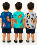 Kids All Over Printed Cotton Tshirt Multi Colour | Age 1 to 5 Years (Pack of 3 Pieces)