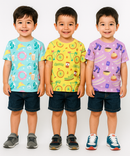 Kids All Over Printed Cotton Tshirt Multi Colour | Age 1 to 5 Years (Pack of 3 Pieces)
