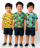 Kids All Over Printed Cotton Tshirt Multi Colour | Age 1 to 5 Years (Pack of 3 Pieces)