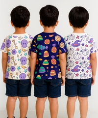 Kids All Over Printed Cotton Tshirt Multi Colour | Age 1 to 5 Years (Pack of 3 Pieces)