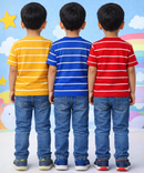Kids Stripes Half Sleeve Cotton Tshirt | Age 0 to 12 Years (Pack of 3 Pieces)