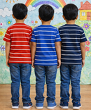Kids Stripes Half Sleeve Cotton Tshirt | Age 0 to 12 Years (Pack of 3 Pieces)