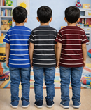 Kids Stripes Half Sleeve Cotton Tshirt | Age 0 to 12 Years (Pack of 3 Pieces)