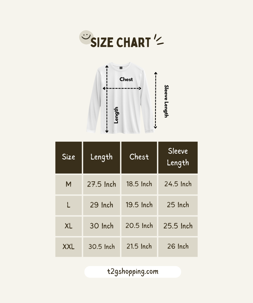 Full Sleeve Round Neck T Shirt / 100% Combed Cotton Single Jersey Bio Wash / ROLLS RUN