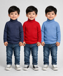 Kids Full Sleeve Hi-Neck Plain Rib T-shirt | Age 0 to 5 Years | Pack of 3 Pieces