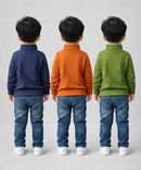 Kids Full Sleeve Hi-Neck Plain Rib T-shirt | Age 0 to 5 Years | Pack of 3 Pieces