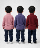 Kids Full Sleeve Hi-Neck Plain Rib T-shirt | Age 0 to 5 Years | Pack of 3 Pieces