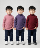 Kids Full Sleeve Hi-Neck Plain Rib T-shirt | Age 0 to 5 Years | Pack of 3 Pieces
