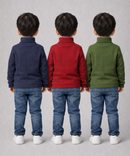 Kids Full Sleeve Hi-Neck Plain Rib T-shirt | Age 0 to 5 Years | Pack of 3 Pieces