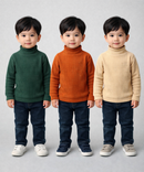 Kids Full Sleeve Hi-Neck Plain Rib T-shirt | Age 0 to 5 Years | Pack of 3 Pieces