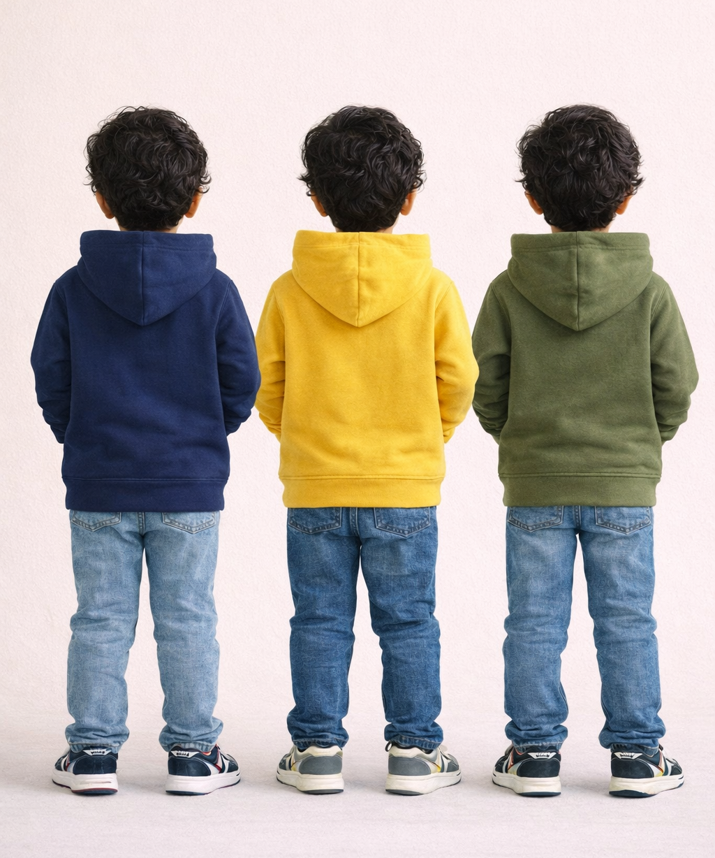 Cotton Kids Cartoon Printed Hoodie Multi Color | Age 2 to 11 Years (Pack of 3 Pieces)