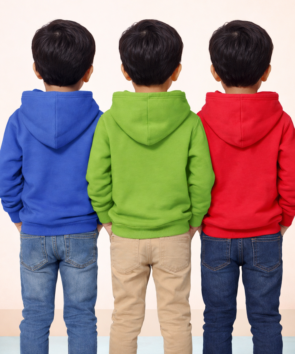Cotton Kids Cartoon Printed Hoodie Multi Color | Age 2 to 11 Years (Pack of 3 Pieces)