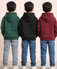 Cotton Kids Cartoon Printed Hoodie Multi Color | Age 2 to 11 Years (Pack of 3 Pieces)