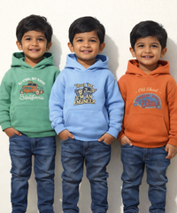 Cotton Kids Cartoon Printed Hoodie Multi Color | Age 2 to 11 Years (Pack of 3 Pieces)