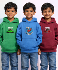 Cotton Kids Cartoon Printed Hoodie Multi Color | Age 2 to 11 Years (Pack of 3 Pieces)