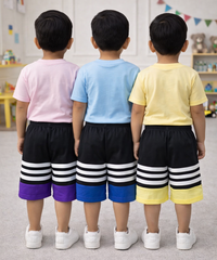 Cotton Cut & Sew Shorts for Kids with Rope | Age 1 to 6 Years (Pack of 3 Pieces)