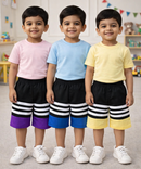 Cotton Cut & Sew Shorts for Kids with Rope | Age 1 to 6 Years (Pack of 3 Pieces)