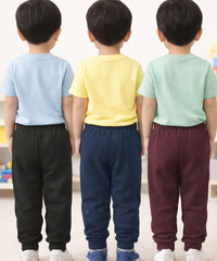 Cotton Track Pant with Bottom Cuff | Random Cartoon Printed | Age 0 to 5 Years (Pack of 3 Pieces)