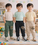 Cotton Track Pant with Bottom Cuff | Random Cartoon Printed | Age 0 to 5 Years (Pack of 3 Pieces)