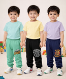 Cotton Track Pant with Bottom Cuff | Random Cartoon Printed | Age 0 to 5 Years (Pack of 3 Pieces)