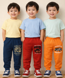 Cotton Track Pant with Bottom Cuff | Random Cartoon Printed | Age 0 to 5 Years (Pack of 3 Pieces)