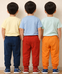 Cotton Track Pant with Bottom Cuff | Random Cartoon Printed | Age 0 to 5 Years (Pack of 3 Pieces)