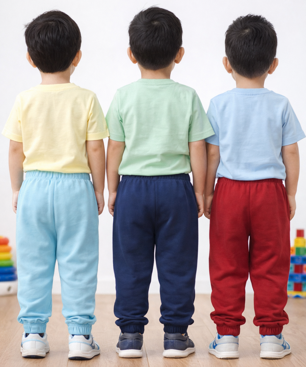 Cotton Track Pant with Bottom Cuff | Random Cartoon Printed | Age 0 to 5 Years (Pack of 3 Pieces)