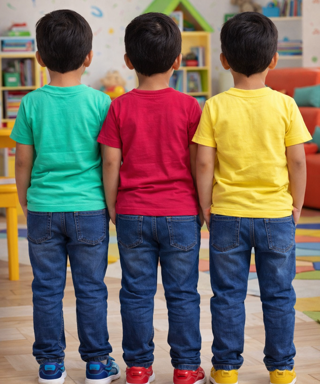 Kids Cotton Tshirt With Cartoon Print Multi Color | Age 0 to 6 Years (Pack of 3 Pieces)