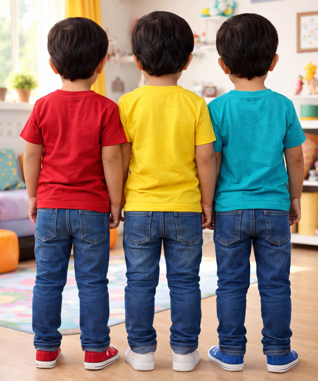 Kids Cotton Tshirt With Cartoon Print Multi Color | Age 0 to 6 Years (Pack of 3 Pieces)