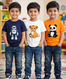 Kids Cotton Tshirt With Cartoon Print Multi Color | Age 0 to 6 Years (Pack of 3 Pieces)