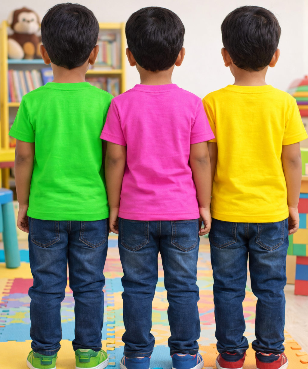 Kids Cotton Tshirt With Cartoon Print Multi Color | Age 0 to 6 Years (Pack of 3 Pieces)