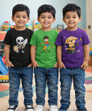 Kids Cotton Tshirt With Cartoon Print Multi Color | Age 0 to 6 Years (Pack of 3 Pieces)