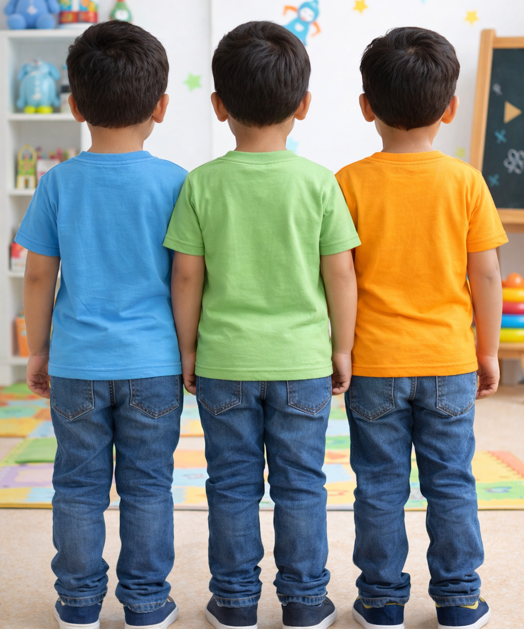 Kids Cotton Tshirt With Cartoon Print Multi Color | Age 0 to 6 Years (Pack of 3 Pieces)