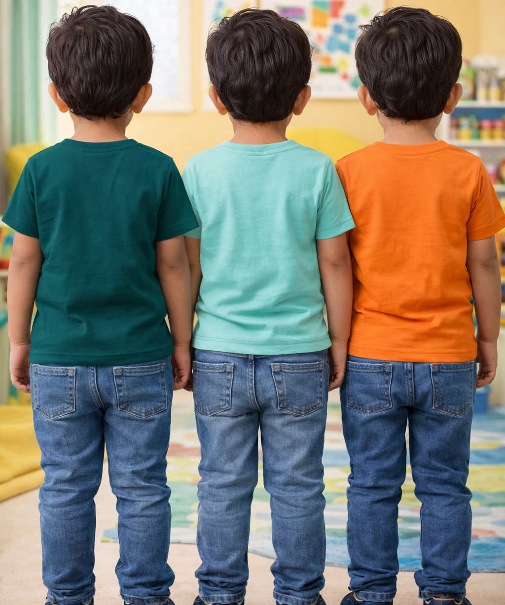 Kids Cotton Tshirt With Cartoon Print Multi Color | Age 0 to 6 Years (Pack of 3 Pieces)