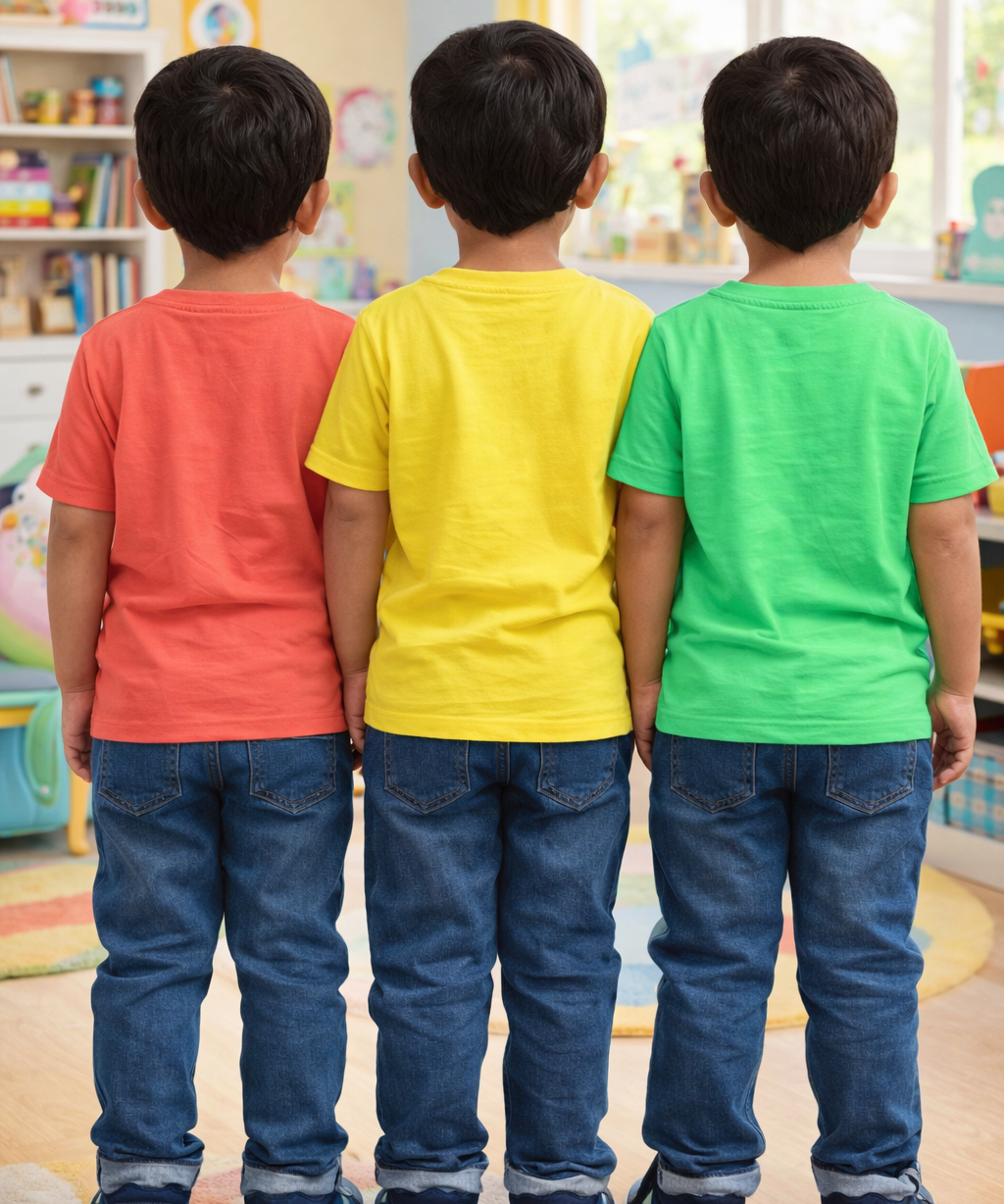 Kids Cotton Tshirt With Cartoon Print Multi Color | Age 0 to 6 Years (Pack of 3 Pieces)