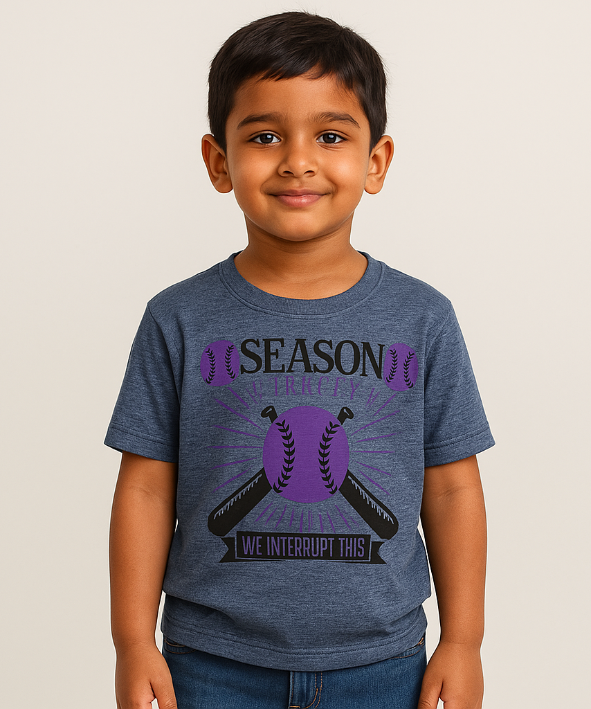 Kids Tshirt Printed 100% Cotton Single Denim Black Color Rolls Run Tshirt