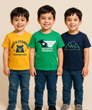 Kids 100% Cotton Fine Tshirt With Printed Multi Colour | Age 1 to 6 Years (Pack of 3 Pieces)