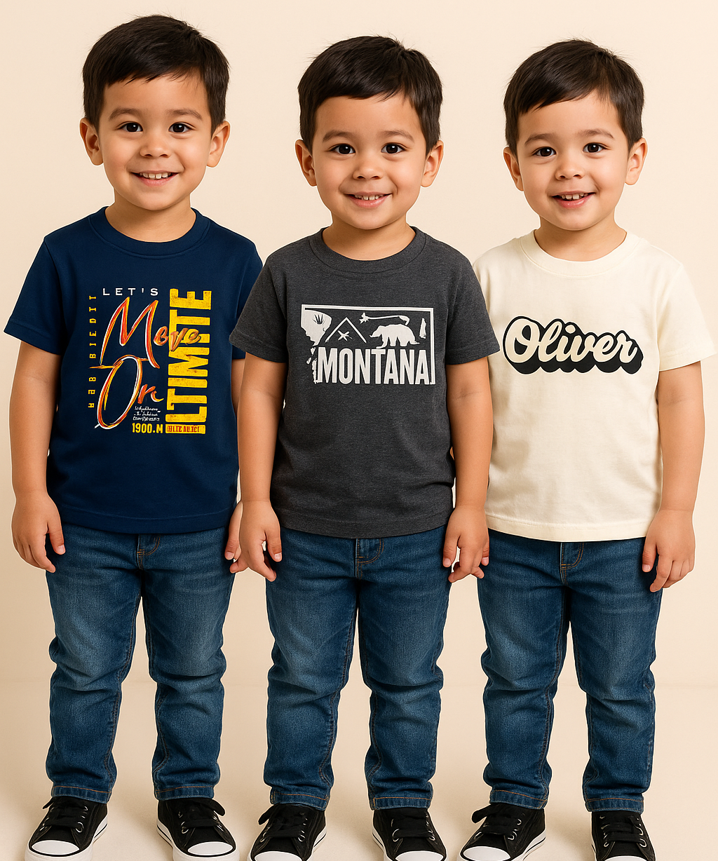 Kids 100% Cotton Fine Tshirt With Printed Multi Colour | Age 1 to 6 Years (Pack of 3 Pieces)