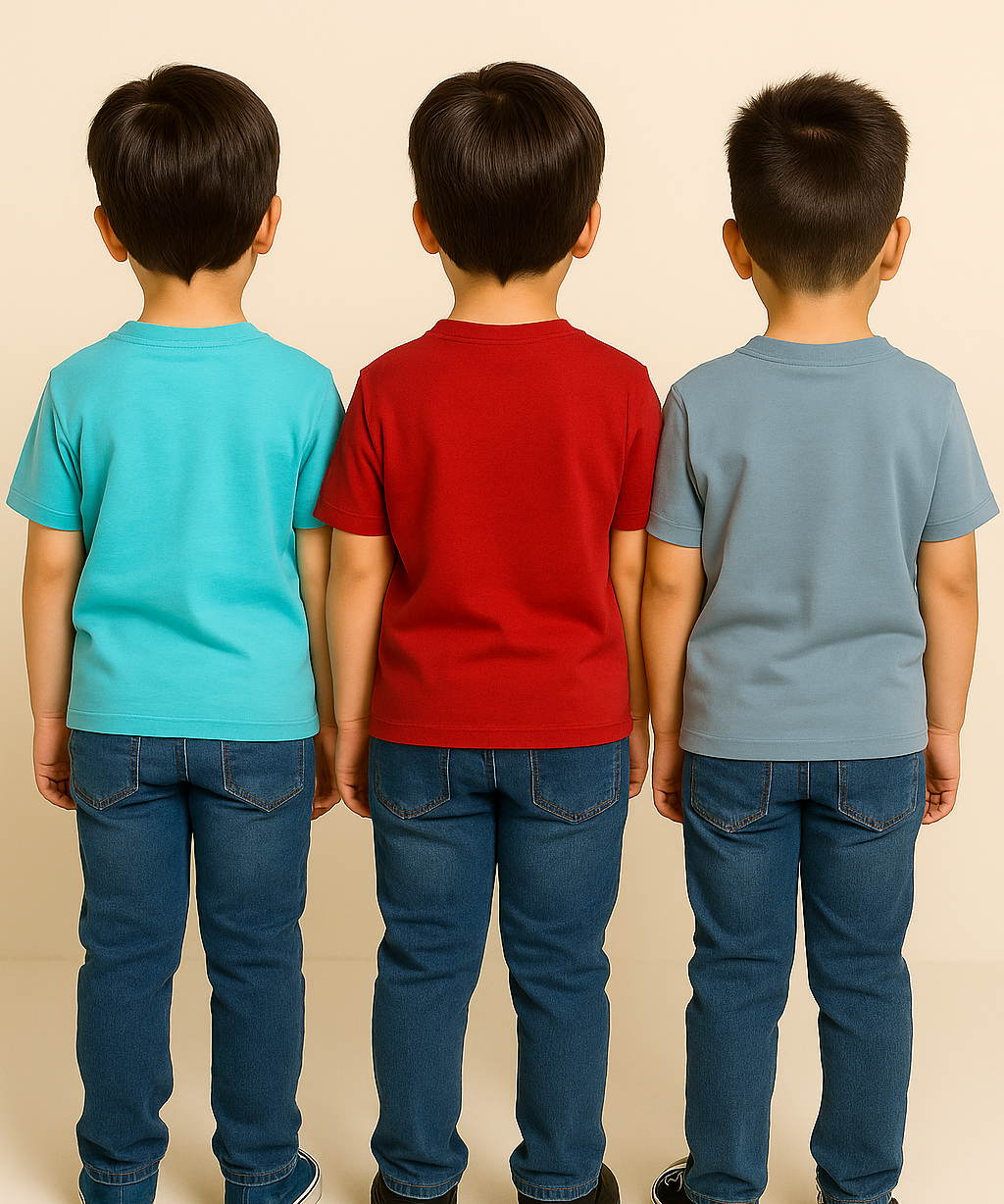 Kids 100% Cotton Fine Tshirt With Printed Multi Colour | Age 1 to 6 Years (Pack of 3 Pieces)