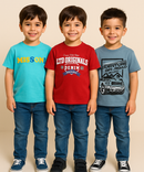 Kids 100% Cotton Fine Tshirt With Printed Multi Colour | Age 1 to 6 Years (Pack of 3 Pieces)